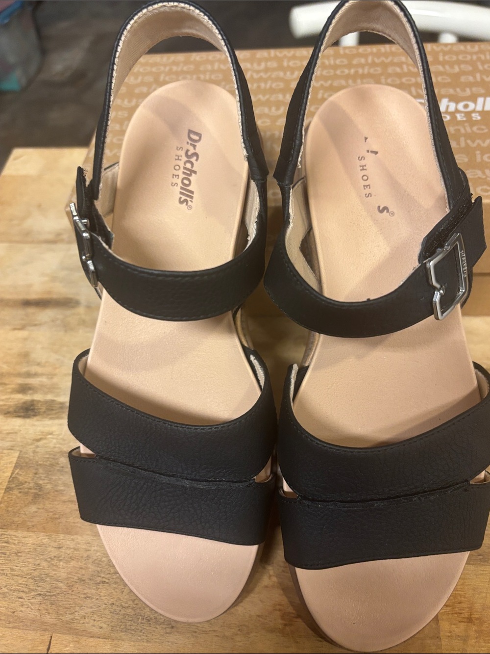 Dr. Scholl's Black Double-Strap Slingback Sandals
